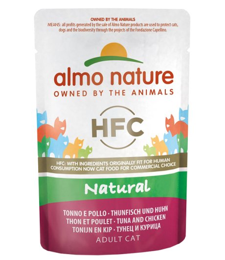 ALMO NATURE GATTO HFC NATURAL ADULT TONNO POLLO 55GR (bustina)
