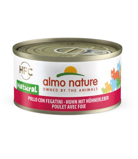 ALMO NATURE GATTO HFC NATURAL POLLO FEGATINI 70GR (lattina)