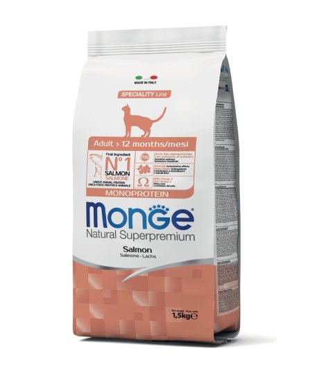 MONGE GATTO SPECIALITY MONOPROTEICO ADULT SALMONE 1,5KG