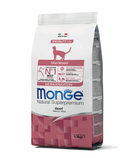 MONGE GATTO SPECIALITY MONOPROTEICO STERILISED MANZO 1,5KG