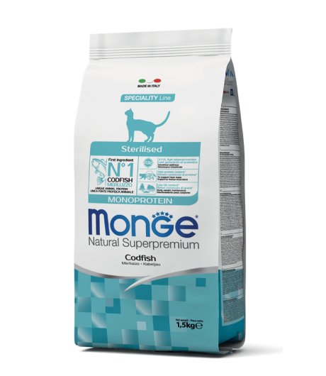 MONGE GATTO SPECIALITY MONOPROTEICO STERILISED MERLUZZO 1,5KG