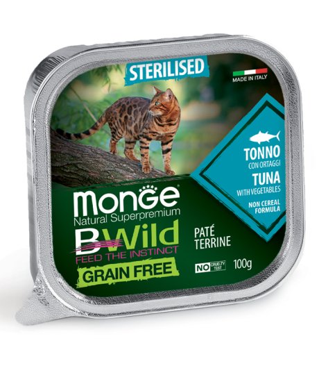 MONGE GATTO BWILD GRAIN FREE STERILISED TONNO 100GR (vaschetta)
