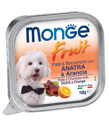 MONGE CANE FRUIT PATE' BOCCONCINI ANATRA ARANCIA 100GR (vaschetta)
