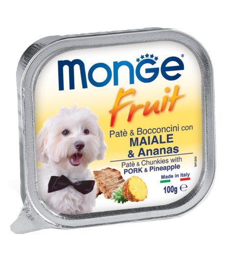 MONGE CANE FRUIT PATE' BOCCONCINI MAIALE ANANAS 100GR (vaschetta)