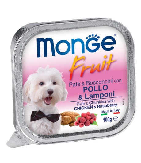 MONGE CANE FRUIT PATE' BOCCONCINI POLLO LAMPONI 100GR (vaschetta)