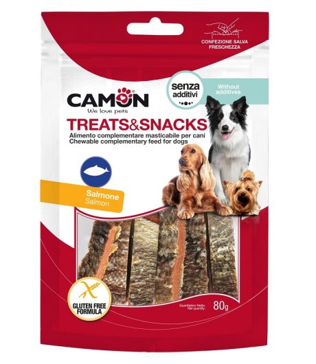 CAMON CANE SNACK TREATS STRIPS SALMONE 11CM 80GR