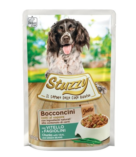 STUZZY CANE BOCCONCINI JELLY VITELLO FAGIOLINI 100GR (bustina)