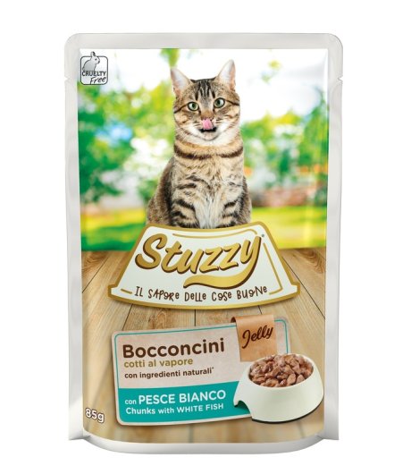 STUZZY GATTO BOCCONCINI JELLY PESCE BIANCO 85GR (bustina)