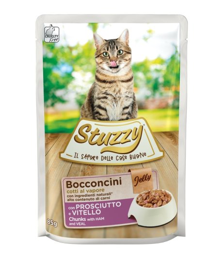 STUZZY GATTO BOCCONCINI JELLY PROSCIUTTO VITELLO 85GR (bustina)