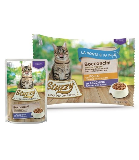 STUZZY GATTO STERILIZED BOCCONCINI POLLO/TACCHINO 4x85GR (bustina) MULTIPACK