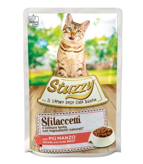 STUZZY GATTO SFILACCETTI MANZO 85GR (bustina)