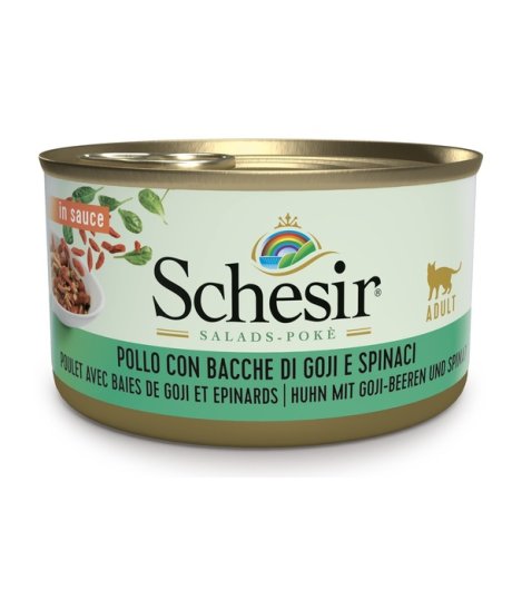 SCHESIR GATTO SALSA POLLO BACCHE GOJI SPINACI 85GR (lattina)