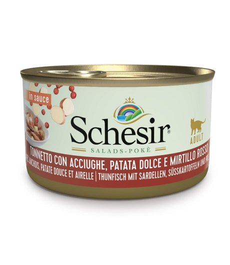 SCHESIR GATTO SALSA TONNO ACCIUGHE PATATA MIRTILLO 85GR (lattina)