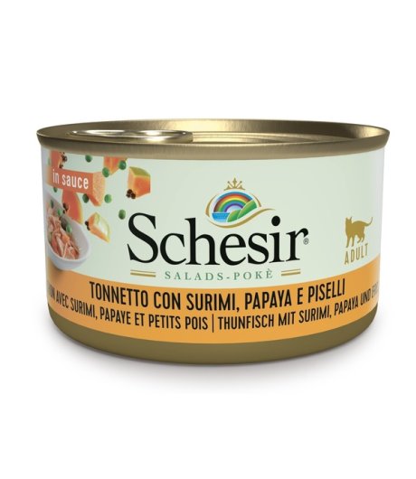 SCHESIR GATTO SALSA TONNO SURIMI PAPAYA PISELLI 85GR (lattina)