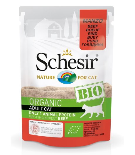 SCHESIR BIO GATTO ADULT MANZO 85GR (bustina)