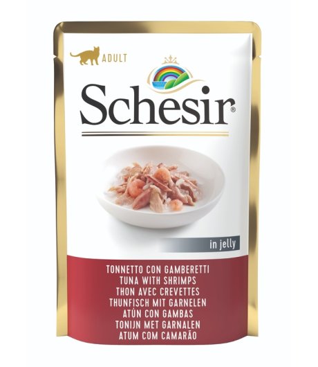 SCHESIR GATTO FILETTI JELLY TONNO GAMBERETTI 85GR (bustina)