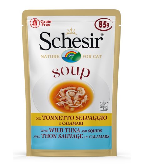 SCHESIR GATTO SOUP TONNETTO CALAMARI 85GR (bustina) SCHESIR GATTO SOUP TONNETTO CALAMARI 85GR (bustina)