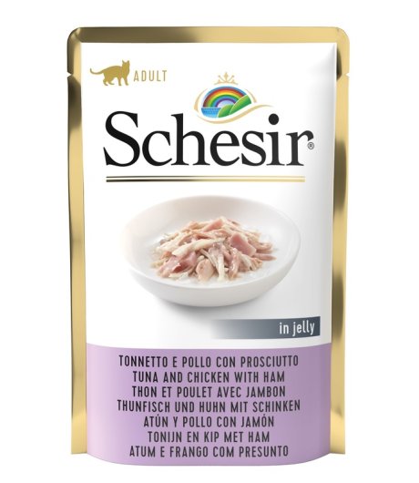 SCHESIR GATTO TONNO POLLO PROSCIUTTO 100GR (bustina)