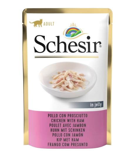 SCHESIR GATTO JELLY ADULT POLLO PROSCIUTTO 85GR (bustina) SCHESIR GATTO JELLY ADULT POLLO PROSCIUTTO 85GR (bustina)
