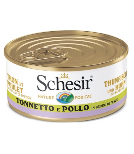 SCHESIR GATTO BROOD DI COTTURA TONNETTO POLLO 70GR (lattina)