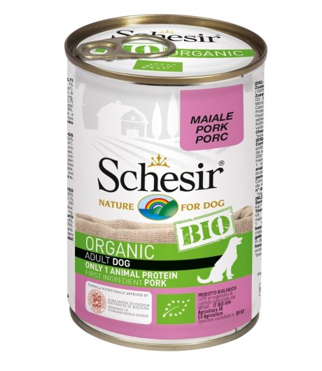 SCHESIR BIO CANE ADULT MAIALE 400GR (lattina)