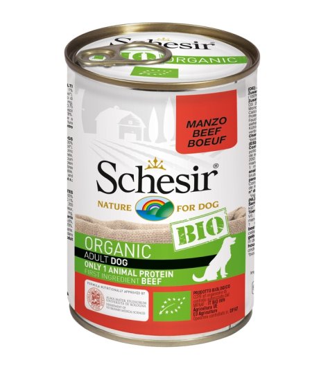 SCHESIR BIO CANE ADULT MANZO 400GR (lattina)