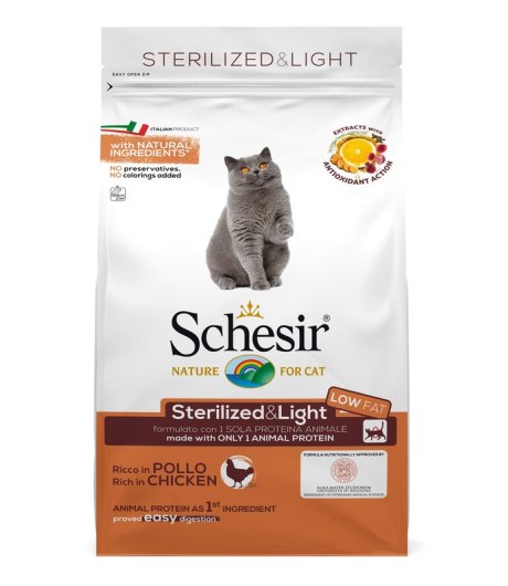 SCHESIR GATTO STERILIZED LIGHT LOW FAT POLLO 1,5KG SCHESIR GATTO STERILIZED LIGHT LOW FAT POLLO 1,5KG
