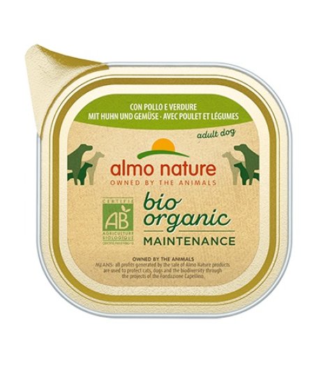 ALMO NATURE CANE BIO ORGANIC MAINTENANCE ADULT POLLO VERDURE 100GR (vaschetta)