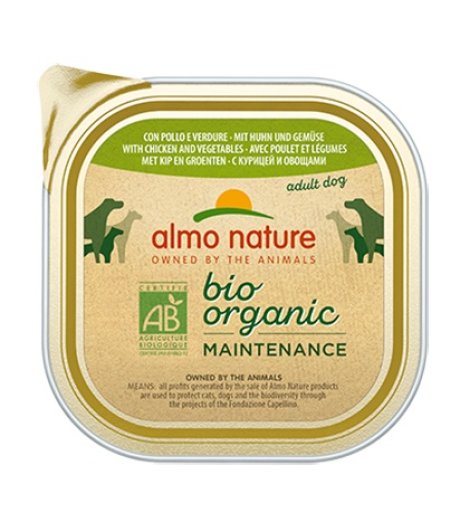 ALMO NATURE CANE BIO ORGANIC MAINTENANCE ADULT POLLO VERDURE 300GR (vaschetta)