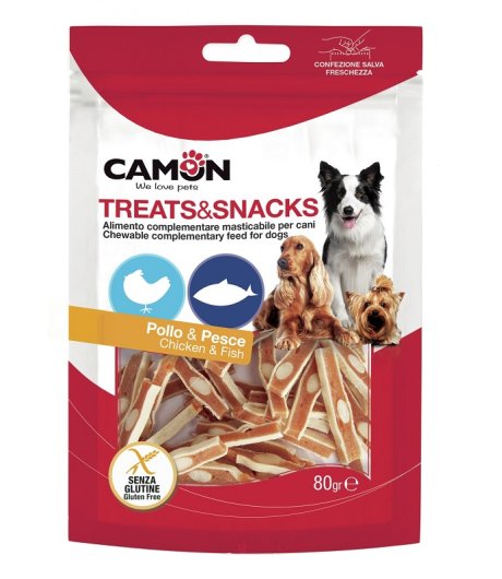 CAMON CANE SNACK TREATS POLLO PESCE FORMAGGIO 80GR