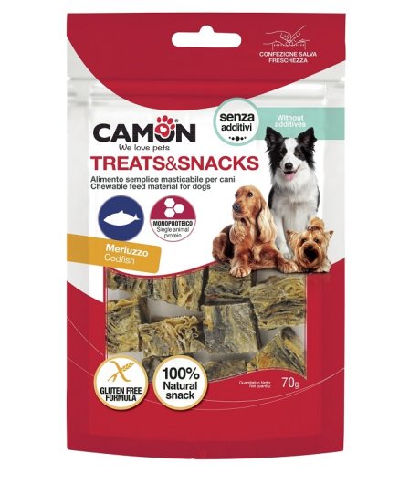CAMON CANE SNACK TREATS CUBETTI MERLUZZO 70GR
