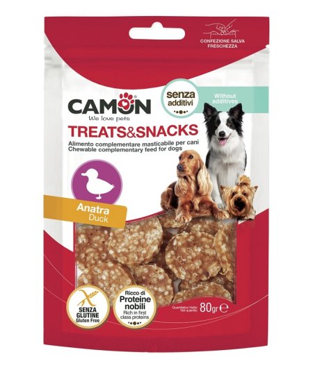 CAMON CANE SNACK TREATS MONETINE ANATRA 80GR