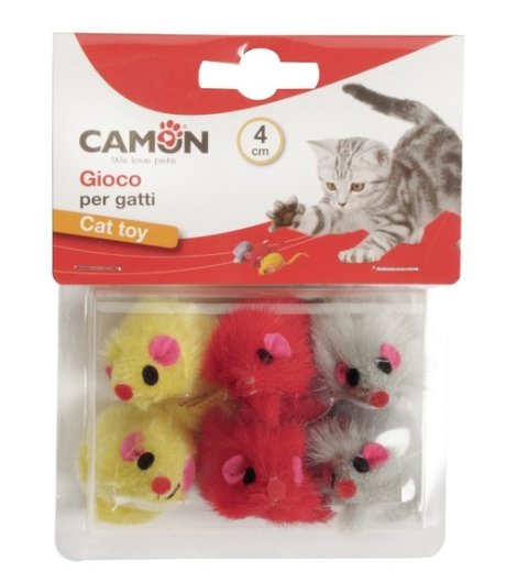 CAMON GIOCO PELUCHE TOPI COLORATI 4CM 6PZ