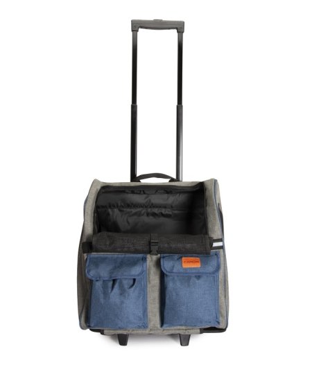 CAMON TRASPORTINO TROLLEY TASCHE FRONTALI BLU/GRIGIO 44x25x40CM