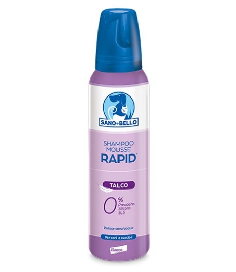 SANO E BELLO SHAMPOO CANE MOUSSE RAPID TALCO FLACONE 300ML