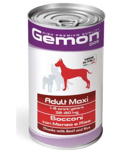 GEMON CANE BOCCONI MAXI ADULT MANZO 1,25KG (lattina)