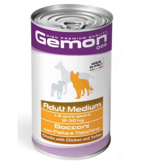 GEMON CANE BOCCONI MEDIUM ADULT POLLO TACCHINO 1,25KG (lattina)