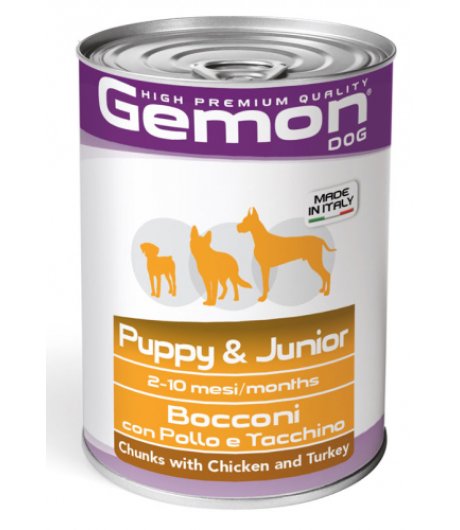 GEMON CANE BOCCONI PUPPY/JUNIOR POLLO TACCHINO 415GR (lattina)