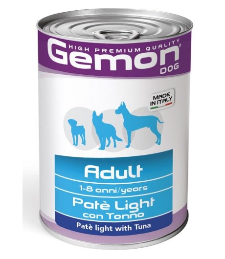 GEMON CANE ADULT PATE' LIGHT TONNO 400GR (lattina)