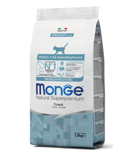 MONGE GATTO SPECIALITY MONOPROTEICO KITTEN TROTA 1,5KG