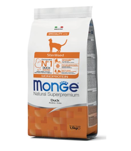 MONGE GATTO SPECIALITY MONOPROTEICO STERILISED ANATRA 1,5KG