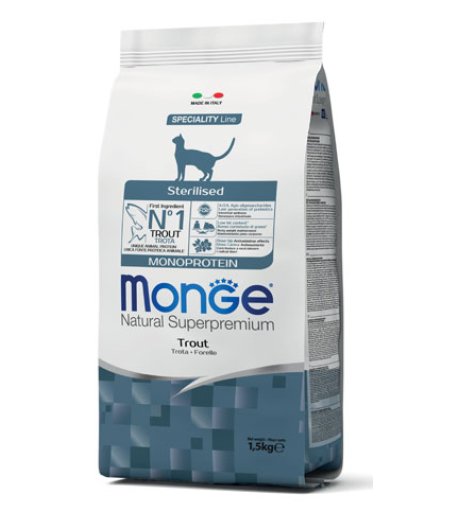 MONGE GATTO SPECIALITY MONOPROTEICO STERILISED TROTA 1,5KG