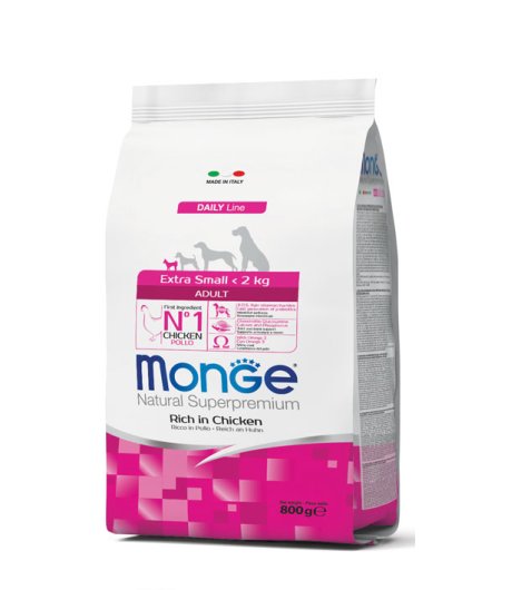 MONGE CANE DAILY EXTRA SMALL ADULT POLLO 800GR