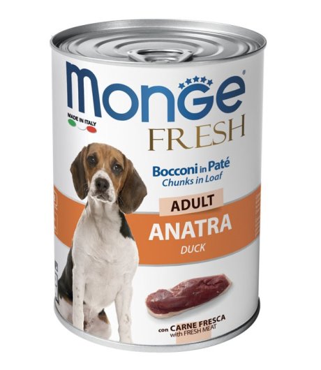 MONGE CANE FRESH ADULT PATE' ANATRA 400GR (lattina) MONGE CANE FRESH ADULT PATE' ANATRA 400GR (lattina)