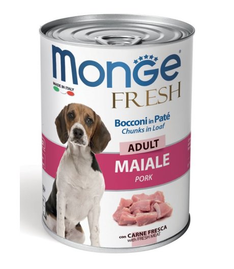 MONGE CANE FRESH PATE' ADULT MAIALE 400GR (lattina) MONGE CANE FRESH PATE' ADULT MAIALE 400GR (lattina)