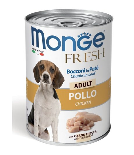 MONGE CANE FRESH ADULT PATE' POLLO 400GR (lattina) MONGE CANE FRESH ADULT PATE' POLLO 400GR (lattina)