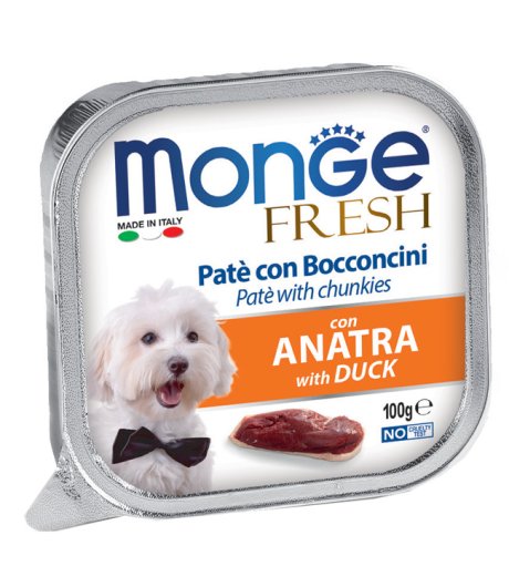 MONGE CANE FRESH PATE' ANATRA 100GR (vaschetta) MONGE CANE FRESH PATE' ANATRA 100GR (vaschetta)