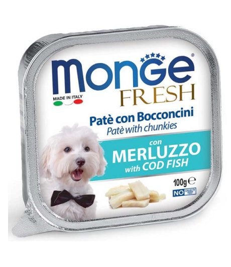 MONGE CANE FRESH PATE' MERLUZZO 100GR (vaschetta) MONGE CANE FRESH PATE' MERLUZZO 100GR (vaschetta)