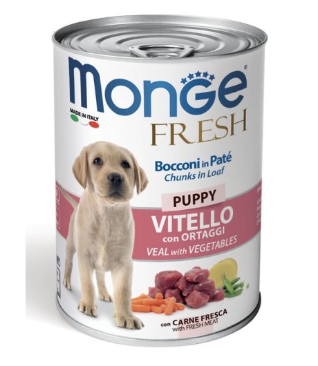 MONGE CANE FRESH PUPPY PATE' VITELLO ORTAGGI 400GR (lattina)
