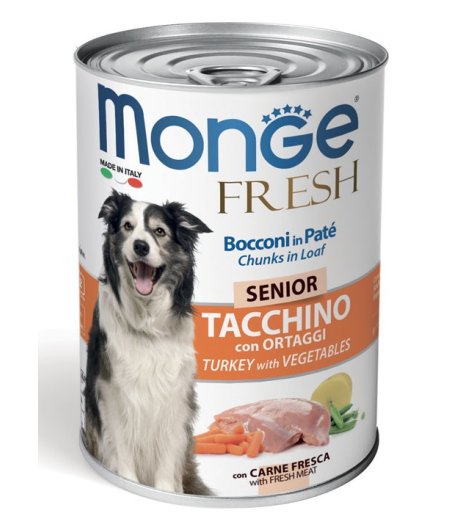 MONGE CANE FRESH SENIOR PATE' TACCHINO ORTAGGI 400GR (lattina)